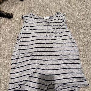 Glitz Gray and Navy Striped Top